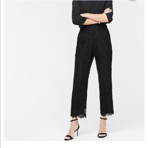 J Crew high rise Black lace flare pants, SZ 8